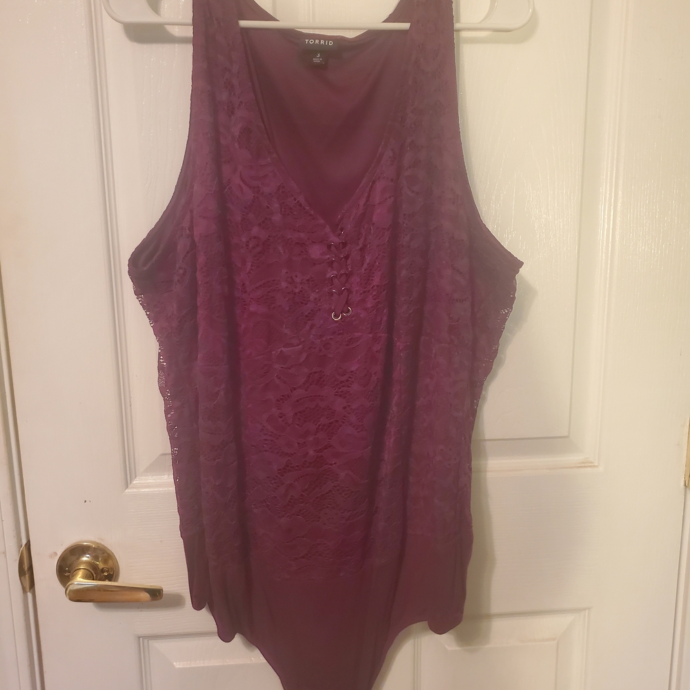 Torrid Size 3 Deep Purple Lace Bodysuit